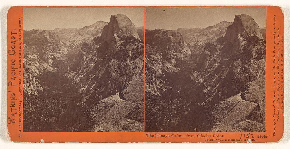 The Tenaya Canon, from Glacier Point, Yosemite Valley, Mariposa County, Cal. by Carleton Watkins