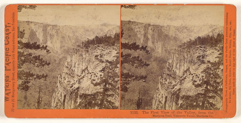 The First View of the Valley, from the Mariposa Trail, Yosemite Valley, Mariposa Co. by Carleton Watkins