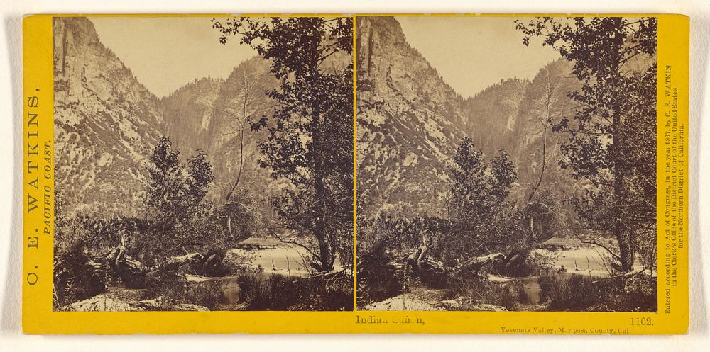 Indian Canon, Yosemite Valley, Mariposa County, Cal. by Carleton Watkins