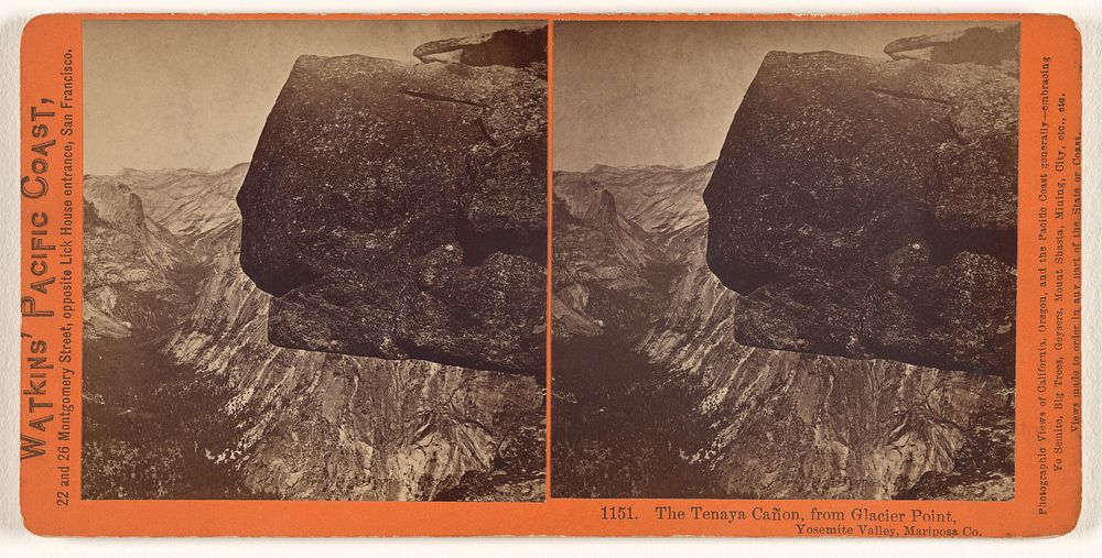 The Tenaya Canon, from Glacier Point, Yosemite Valley, Mariposa Co. by Carleton Watkins