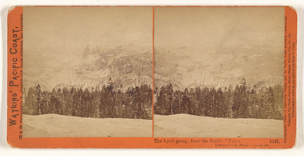 The Lyell group, from the Sentinel Dome, Yosemite Valley, Mariposa County, Cal. by Carleton Watkins