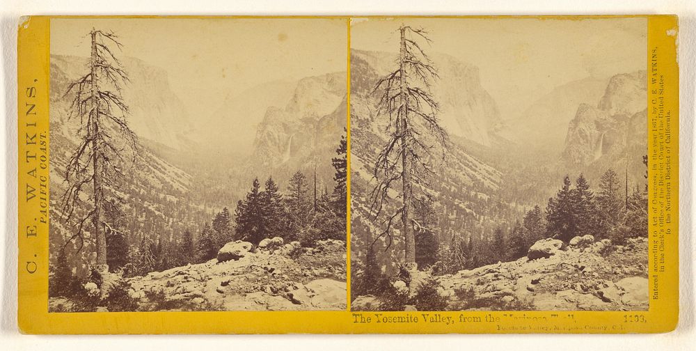 The Yosemite Valley, from the Mariposa Trail, Yosemite Valley, Mariposa County, Cal. by Carleton Watkins