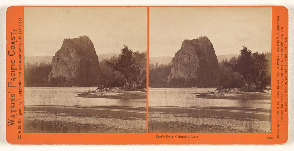 Castle Rock, Columbia River. by Carleton Watkins