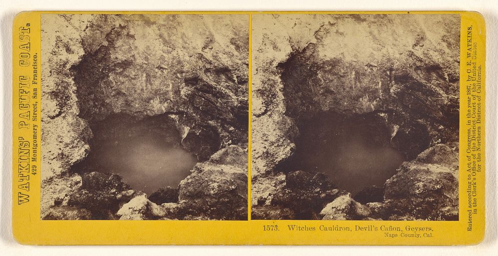 Witches Cauldron, Devil's Canon, Geysers. Napa County, Cal. by Carleton Watkins