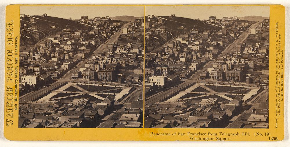 Panorama of San Francisco from Telegraph Hill, Washington Square by Carleton Watkins