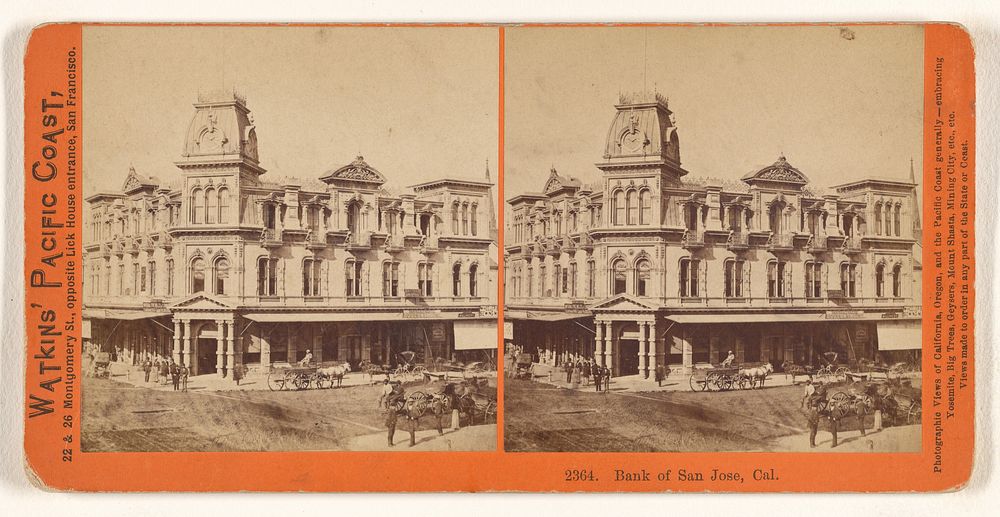 Bank of San Jose, Cal. by Carleton Watkins
