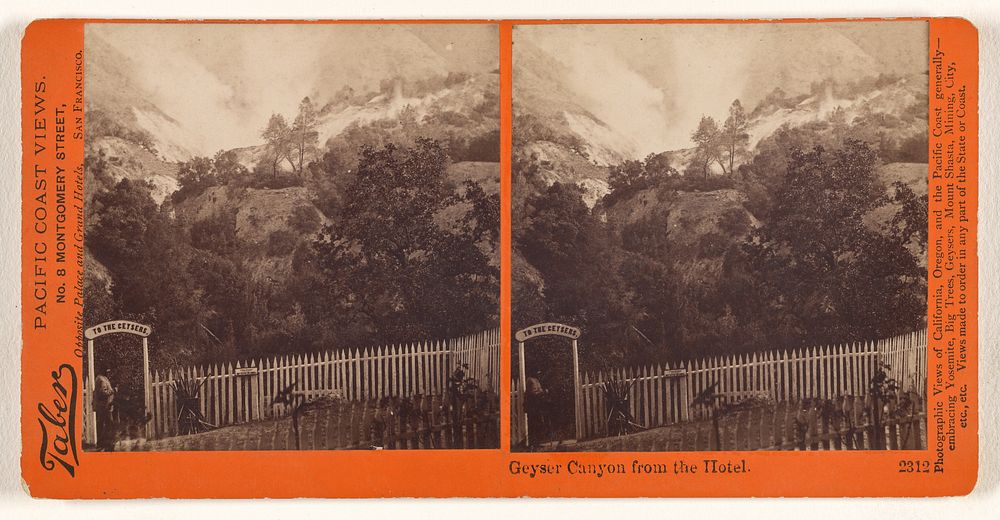 Geyser Canyon from the Hotel. by Carleton Watkins