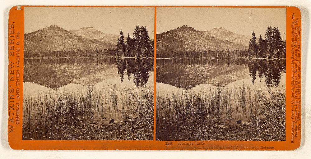 Donner Lake, with Crested Peak and Mt. Lincoln in distance. by Alfred A Hart