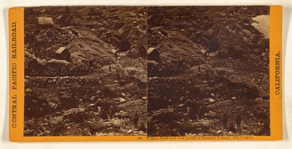 Wagon Road and east portal of Summit Tunnel. Alt. 7,000 ft. by Alfred A Hart
