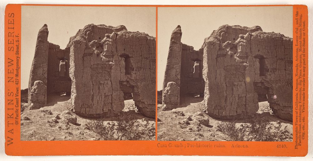 Casa Grande; Pre-historic ruins. Arizona. by Carleton Watkins