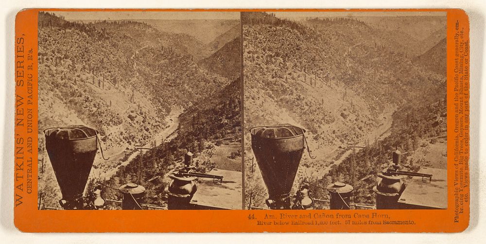 Am. River and Canon Cape Horn, River below Railroad 1,400 feet, 57 miles from Sacramento. by Alfred A Hart