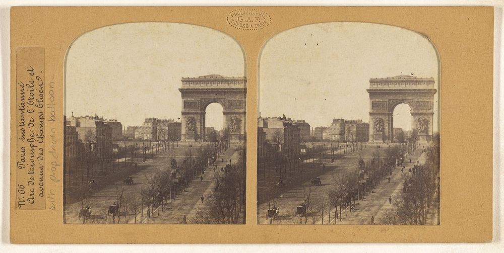 Paris instantanne. Arc de Triomphe de l'Etoile et avenue des Champs Elisees. by F Grau G A F