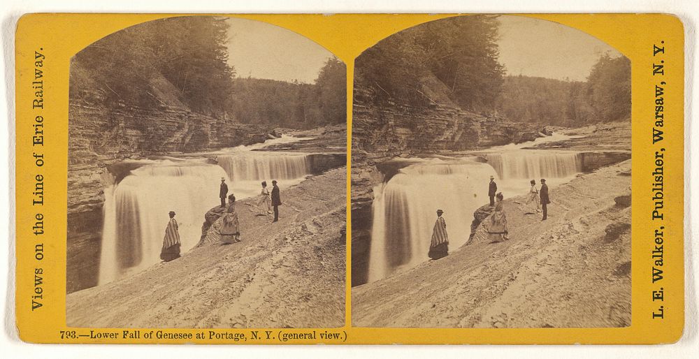Lower Fall of Genesee at Portage, N.Y. (general view.) by L E Walker