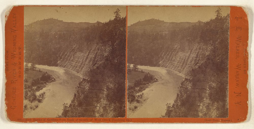High Banks of Genesee from Bank at mouth of Wolf Creek (Looking up.) by Charles W Buell