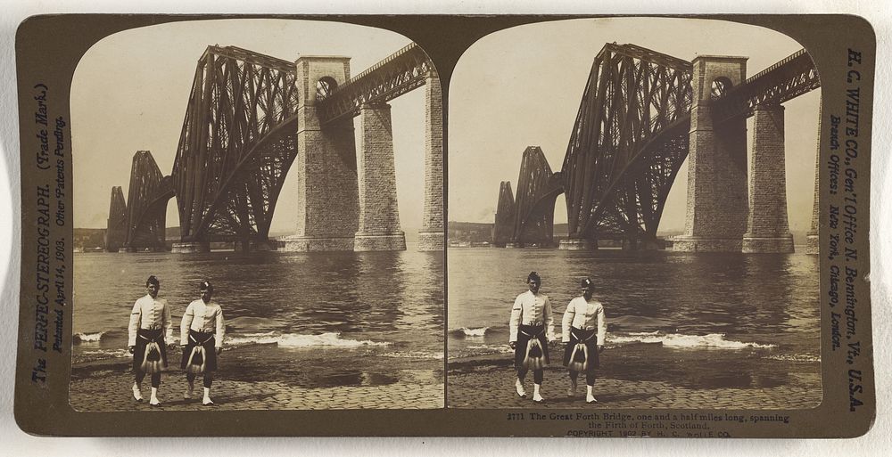 The Great Forth Bridge, one and a half miles long, spanning the Firth of Forth, Scotland. by Hawley C White Company
