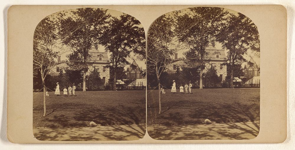 View of large house and lawn, Newport, Rhode Island by J A Williams