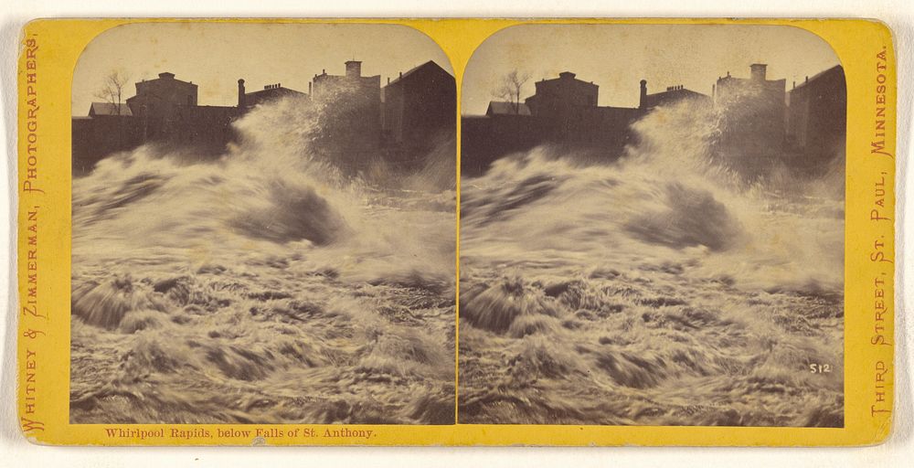 Whirlpool Rapids, below Falls of St. Anthony. by Charles A Zimmerman