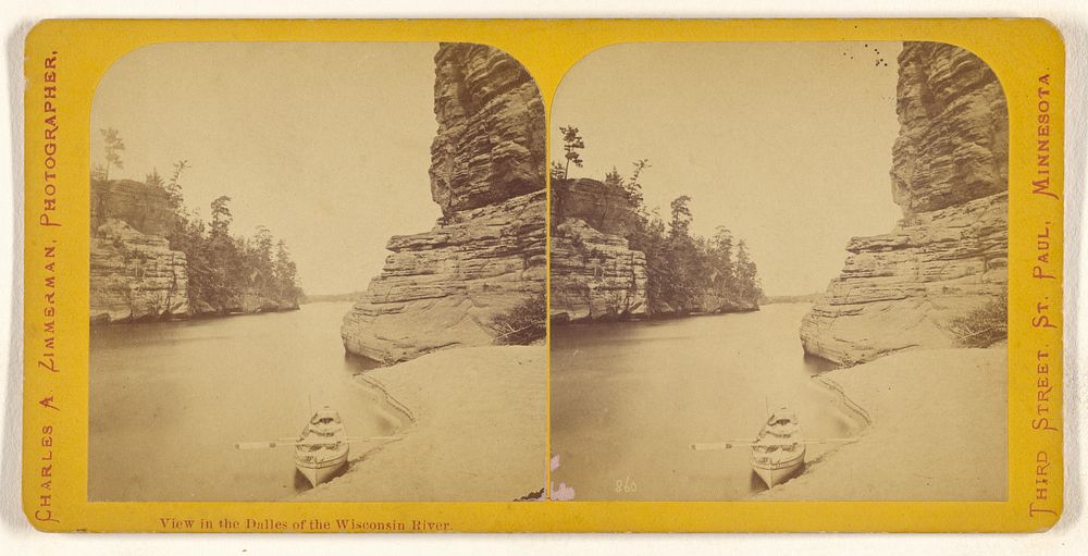 View in the Dalles of the Wisconsin River. by Charles A Zimmerman