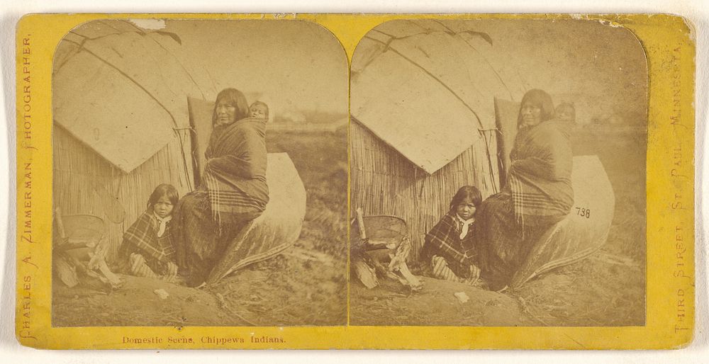Domestic Scene, Chippewa Indians. by Charles A Zimmerman