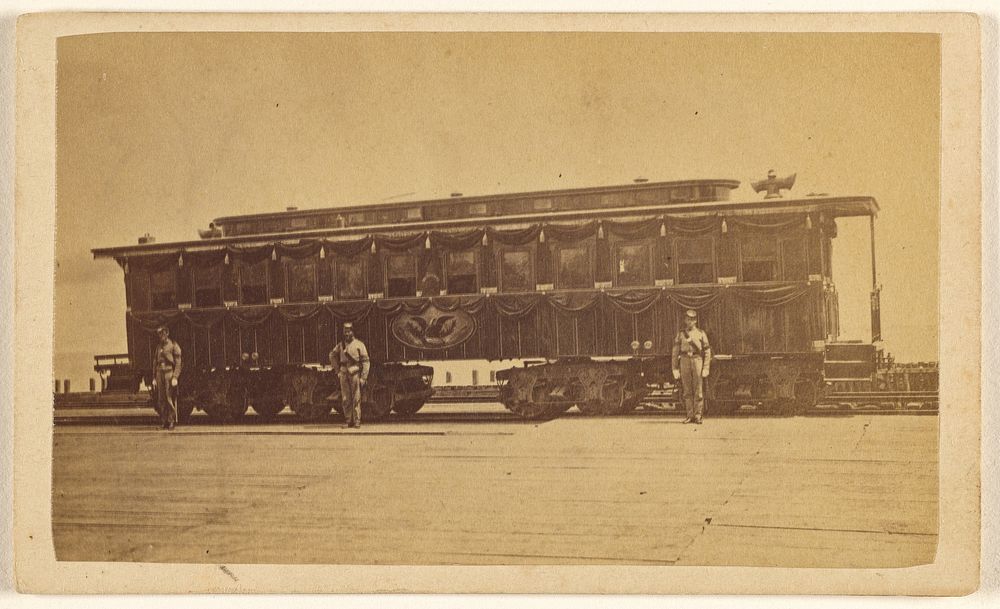 Railroad car carrying Abraham Lincoln's casket by Samuel Montague Fassett