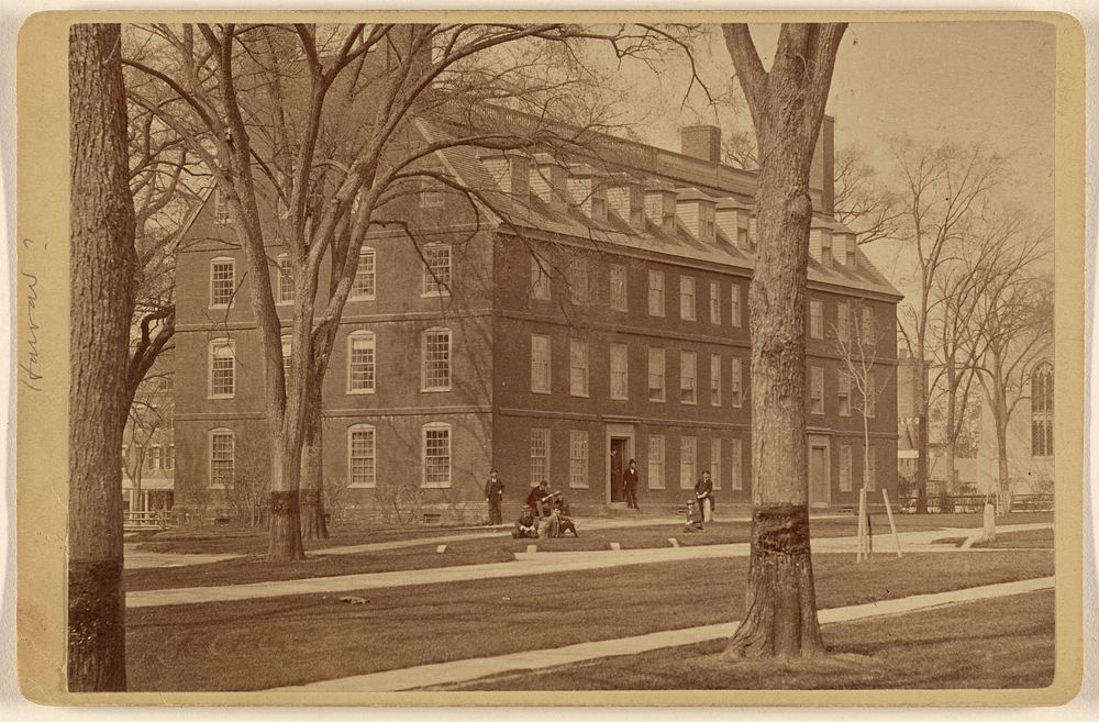 Massachuettes [sic] Hall, Harvard - probably 1880 - 85. by Gustavus W Pach