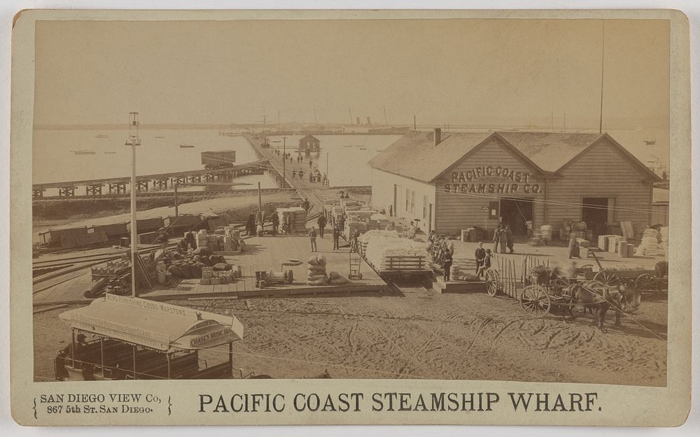 Pacific Coast Steamship Wharf. by San Diego View Company