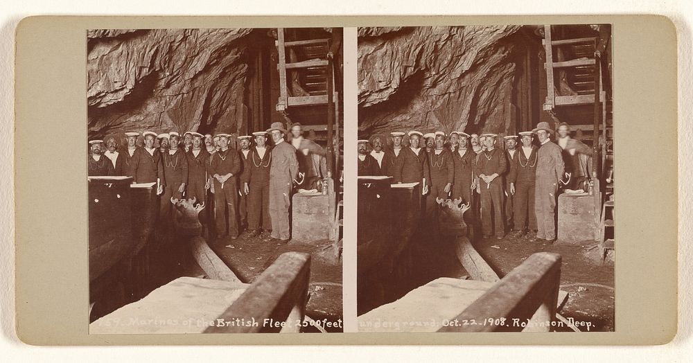 Marines of the British Fleet 2500 feet underground, Oct. 22, 1908. Robinson Deep. by J Wilbur Read
