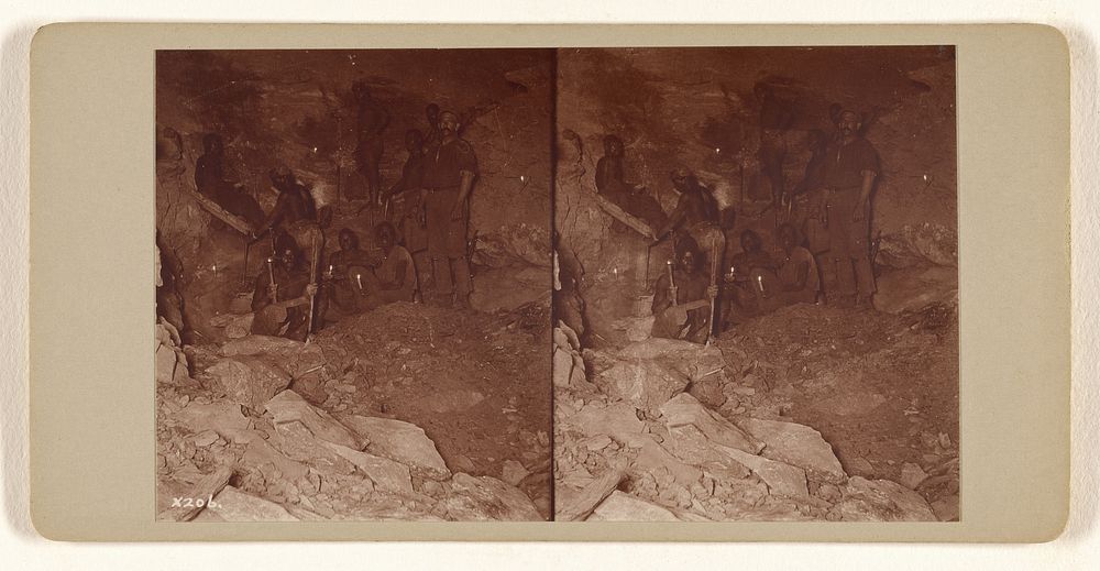 Miners in cave, South Africa by J Wilbur Read