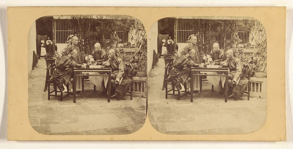 Canton. Mandarins playing a Game somewhat similar to Draughts, in the Garden of the Governor of Canton. by Pierre Joseph…