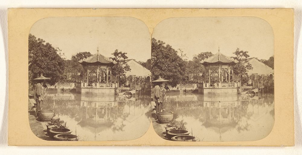 Canton. View on the Lake of the Garden of the Temple of Longevity. by Pierre Joseph Rossier and Negretti and Zambra