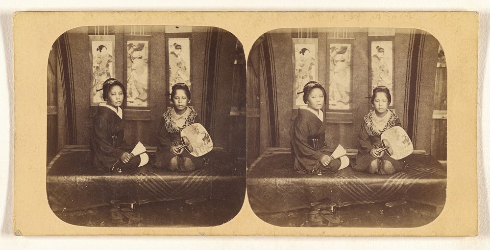 Japanese Ladies, in Full Dress. - Winter Costume. by Pierre Joseph Rossier and Negretti and Zambra