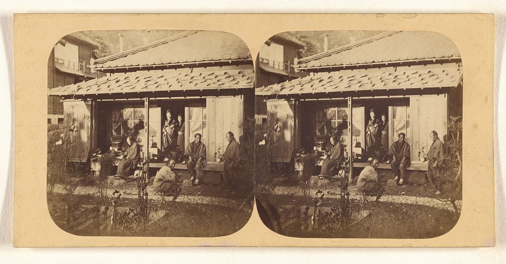 Jeda. Group of Japanese, and General Construction of a Japanese Dwelling. by Pierre Joseph Rossier and Negretti and Zambra