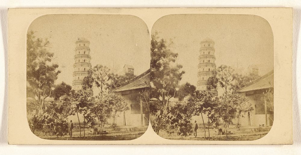 Canton. The Nine-Storied Pagoda. by Pierre Joseph Rossier and Negretti and Zambra