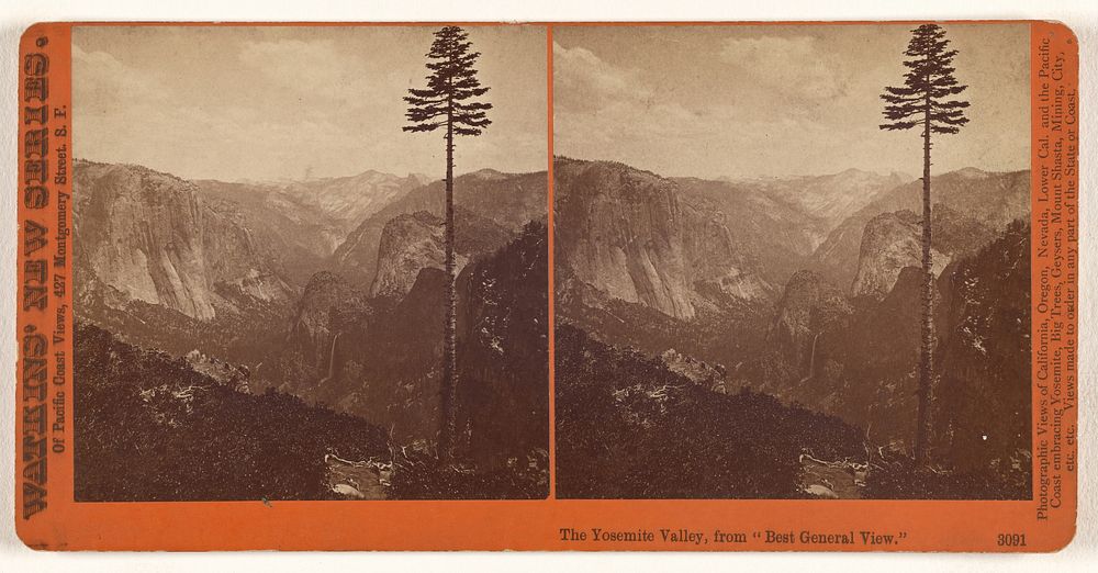 The Yosemite Valley, from "Best General View." by Carleton Watkins