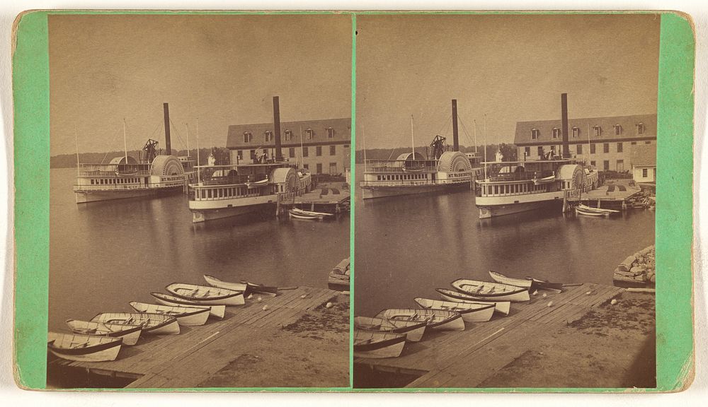 Steamer Landing, Wolfeboro, N.H. Steamer "Lady of the Lake" and "Mt. Washington"