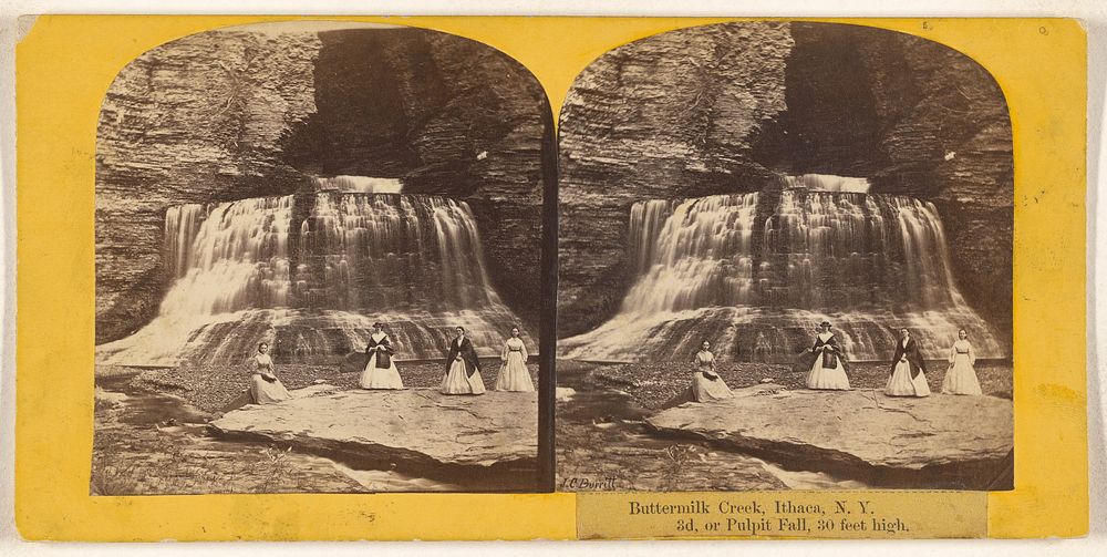 Buttermilk Creek, Ithaca, N.Y. 3d, or Pulpit Fall, 30 feet high. by Joseph Curtiss Burritt