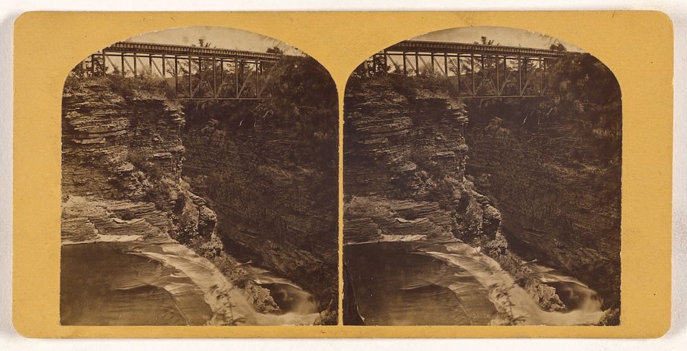 Taughanic Falls, Rail Road bridge across upper ravine