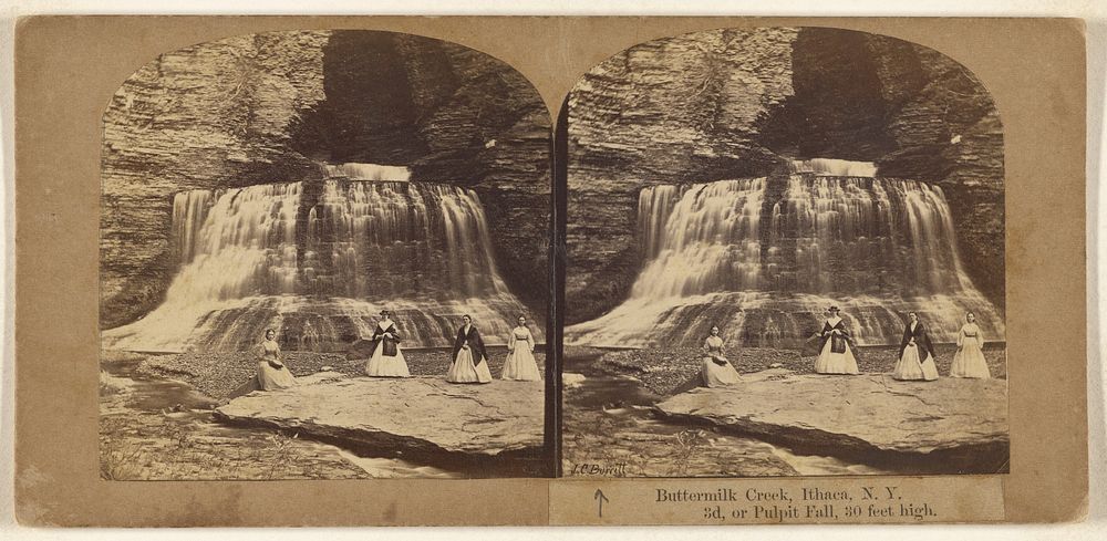 Buttermilk Creek, Ithaca, N.Y., 3d, or Pulpit Fall, 30 feet high. by Joseph Curtiss Burritt