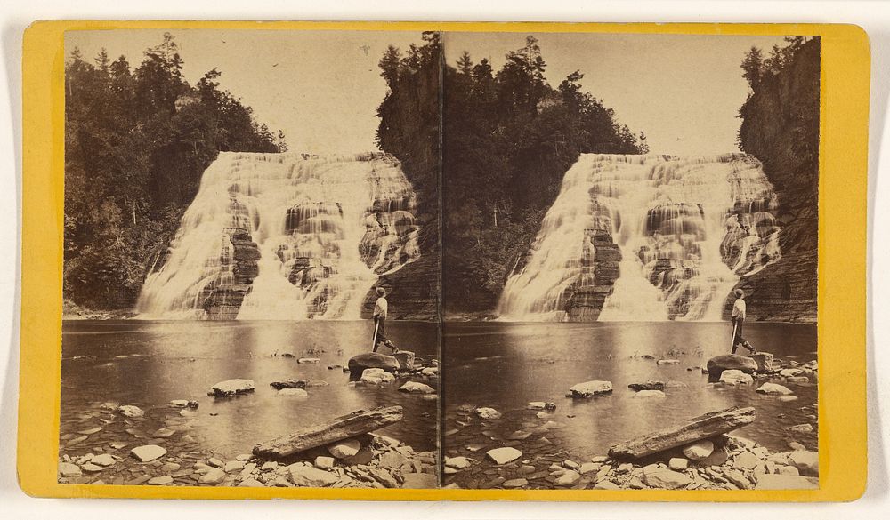 Ithaca Falls - 160 feet high - 150 feet broad - Crystal Pool in the foreground. Fall Creek. by Edward and Henry T Anthony…