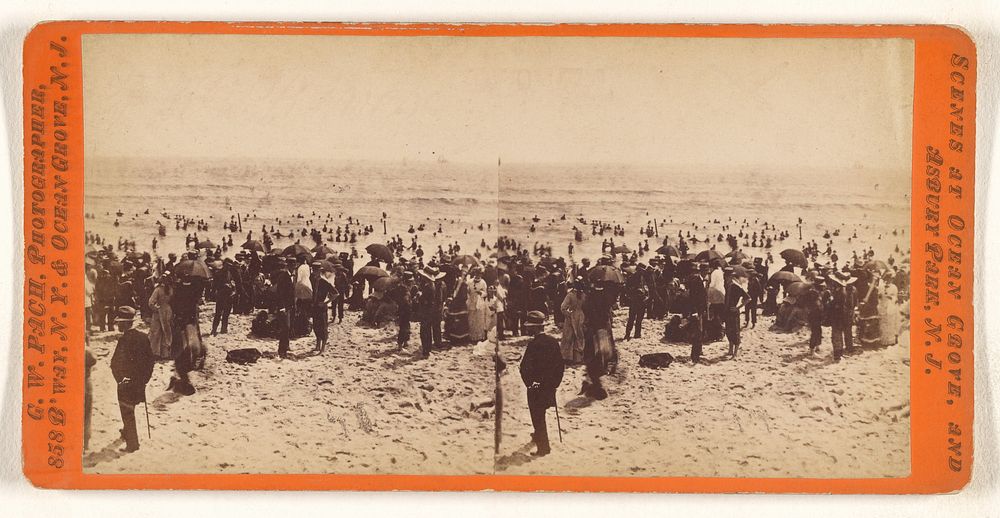 Beach scene at Ocean Grove or Asbury Park, New Jersey by Gustavus W Pach