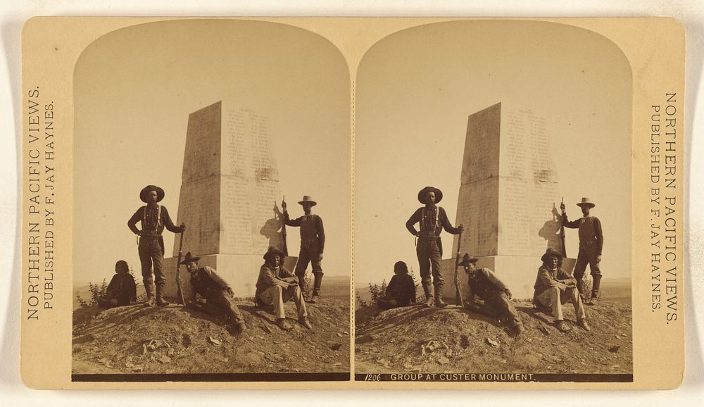 Group at Custer Monument. by Frank Jay Haynes