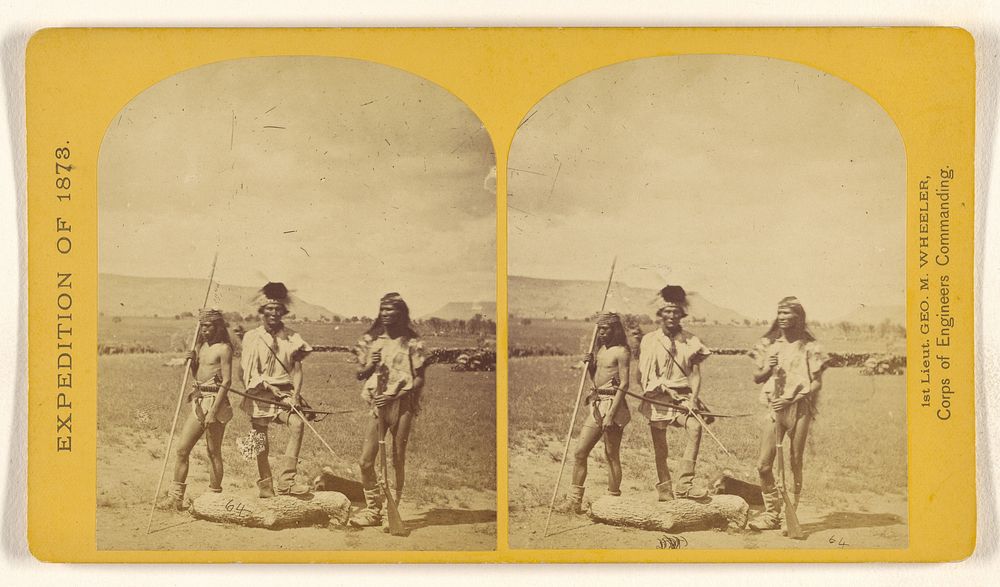 Apache Indians, as they appear ready for the war-path. by Timothy H O Sullivan