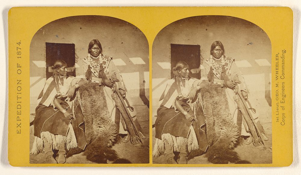 Jicarilla Apache Brave and Squaw, lately wedded. Abiquiu Agency, New Mexico. by Timothy H O Sullivan