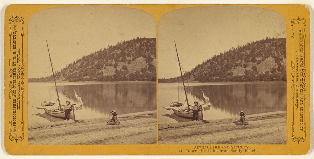 Devil's Lake and Vicinity. Down the Lake from Sandy Beach. by Henry Hamilton Bennett