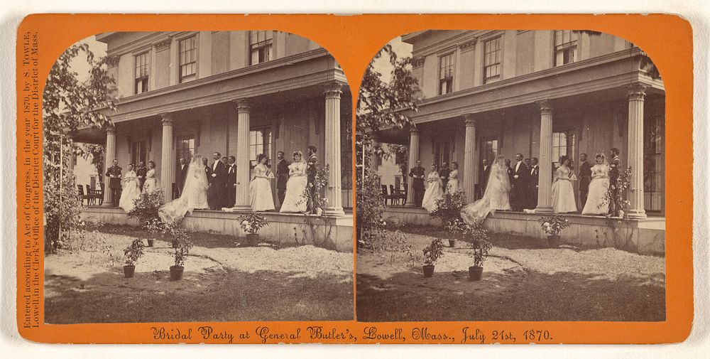 Bridal Party at General Butler's, Lowell, Mass., July 21st, 1870. by Simon Towle