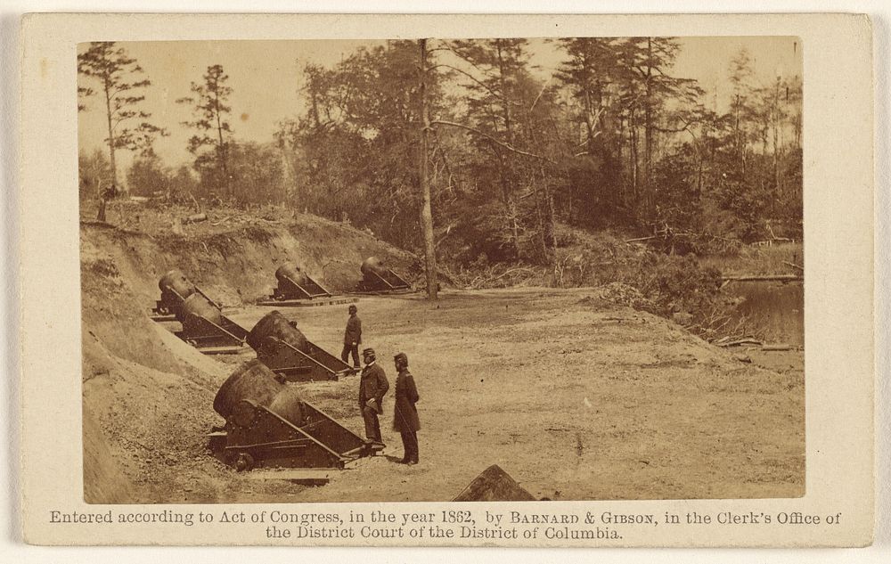 Battery, No. 4 - Near Yorktown, Mounting 10 13-inch Mortars, each weighing 20,000 pounds. South End. by Barnard and Gibson