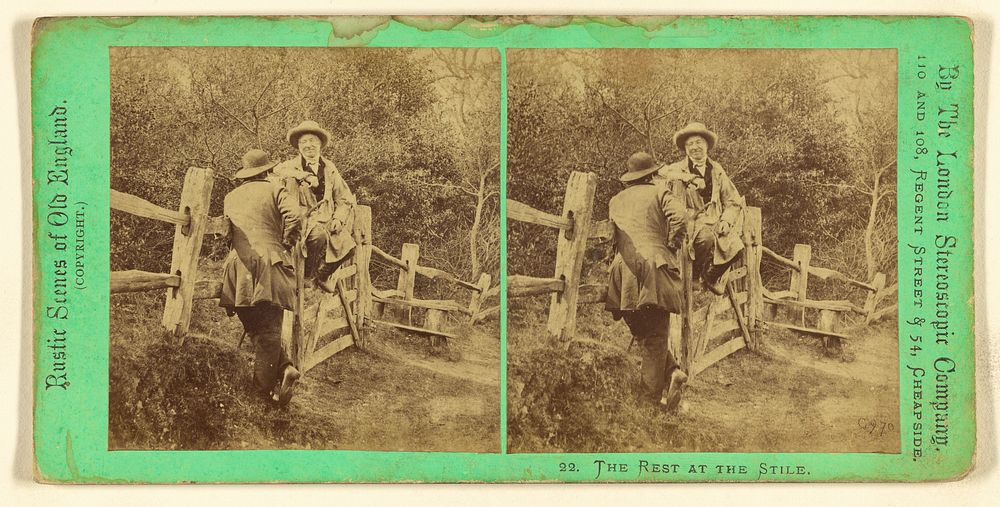 The Rest At The Stile. by London Stereoscopic and Photographic Company