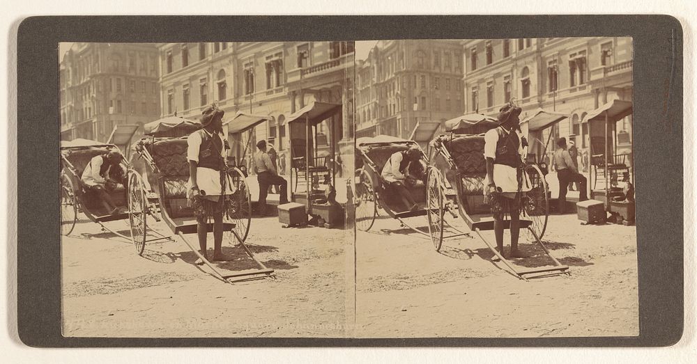 Rickshaws on Market Square, Johnannesburg (recto); The joy of Fatherhood. (verso) by J Wilbur Read