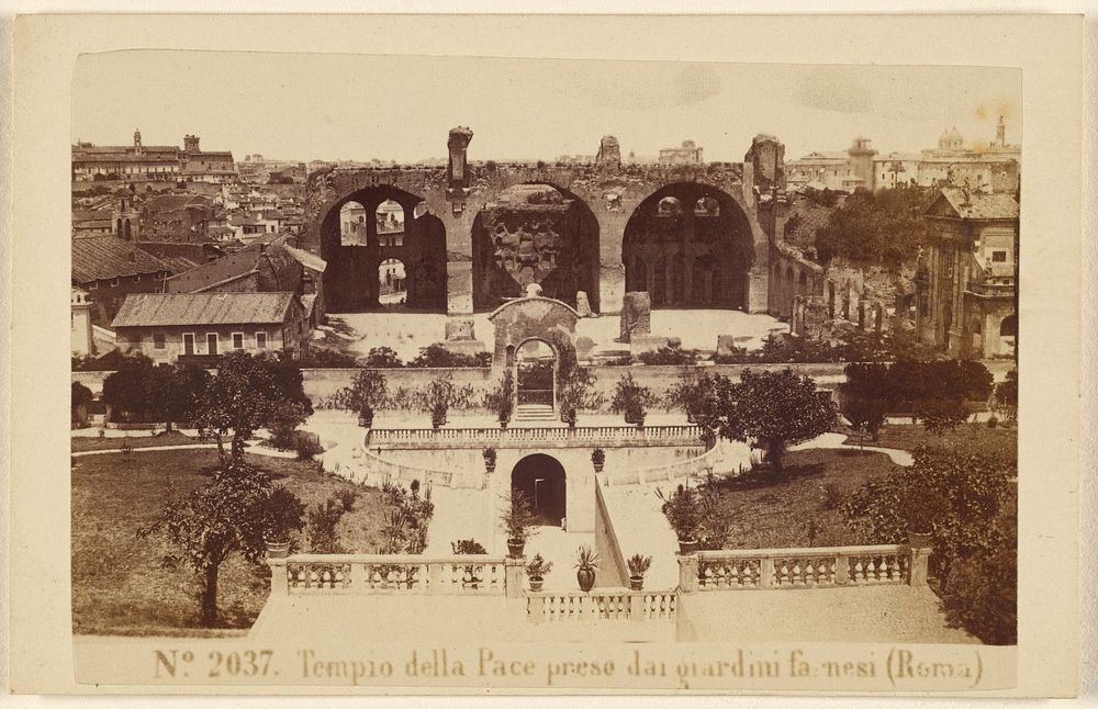 Tempio della Pace prese dai giardini farnesi (Roma) by Sommer and Behles