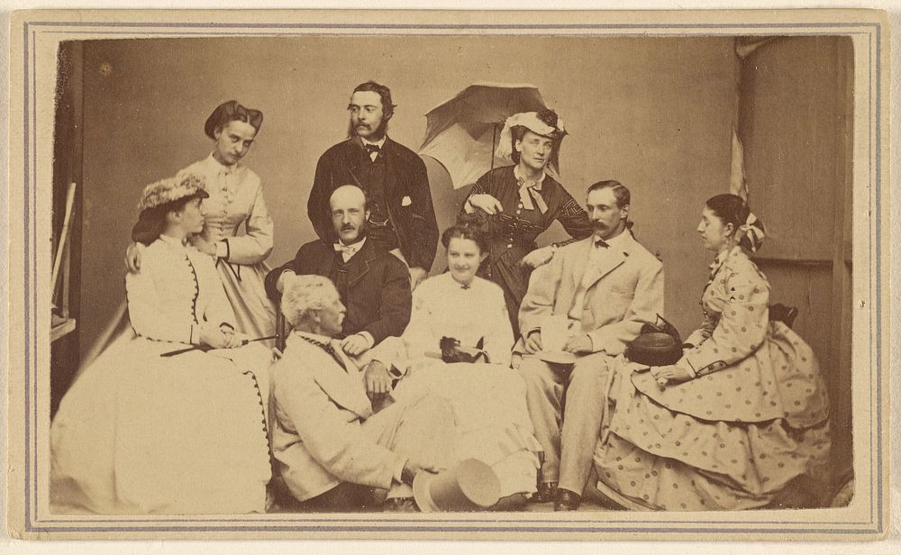 Group portrait of nine men and women by H Wentworth